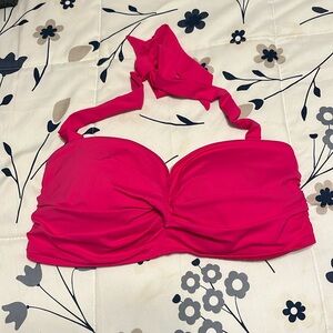 Hot pink bandeau bikini top